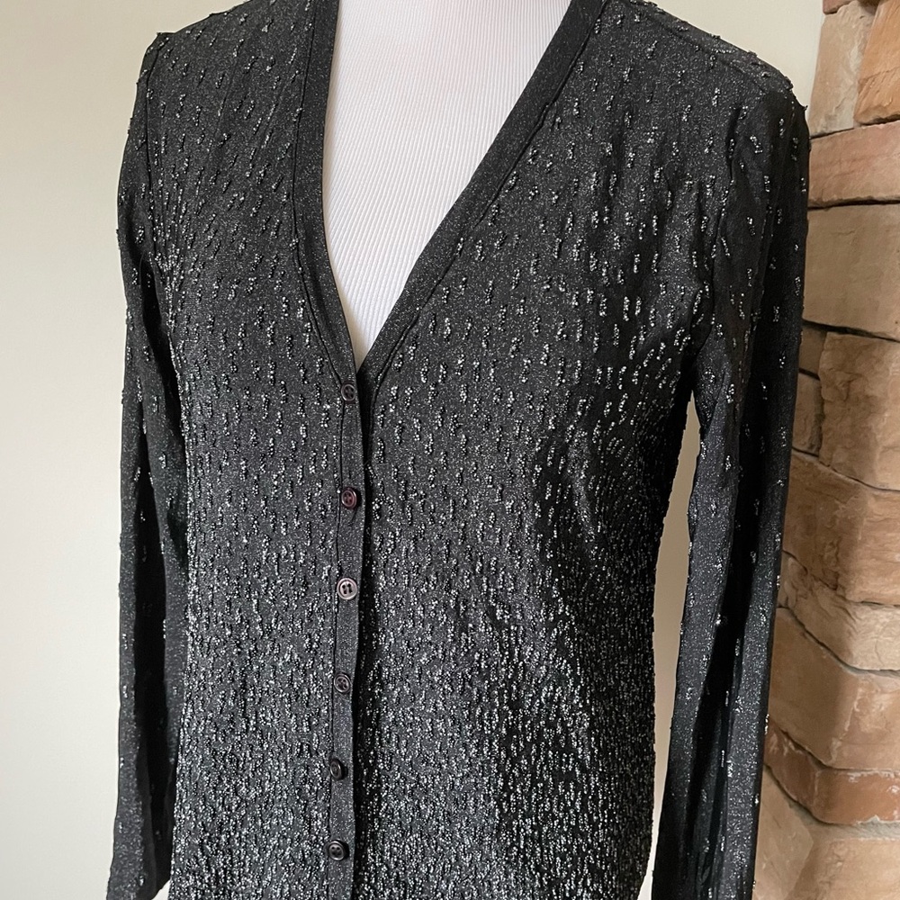 Beautiful Dark grey clusters beaded jacket.